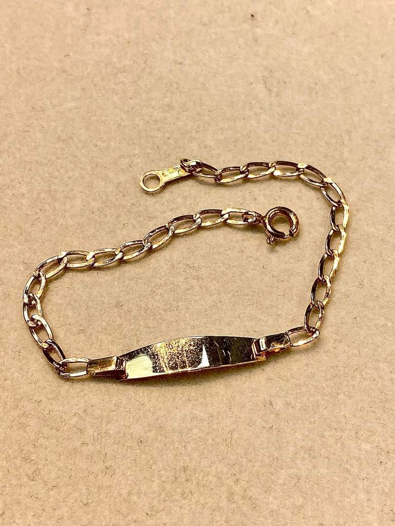 14k Gouden Figaro Baby Armband, Sieraden, Tassen en Uiterlijk, Armbanden, Ophalen of Verzenden, Zo goed als nieuw, Goud