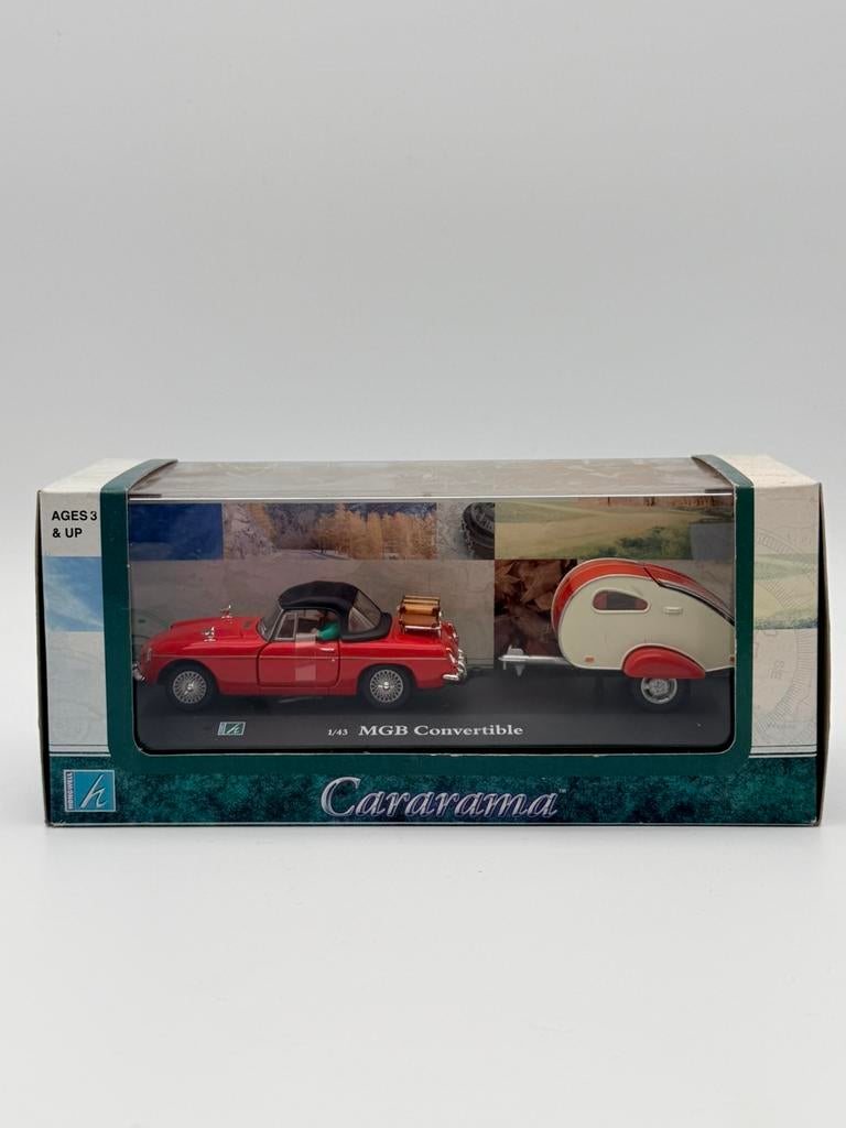 Cararama MGB Convertible + caravan 1:43 - Nieuw, Ophalen of Verzenden, Nieuw, Auto, Overige merken