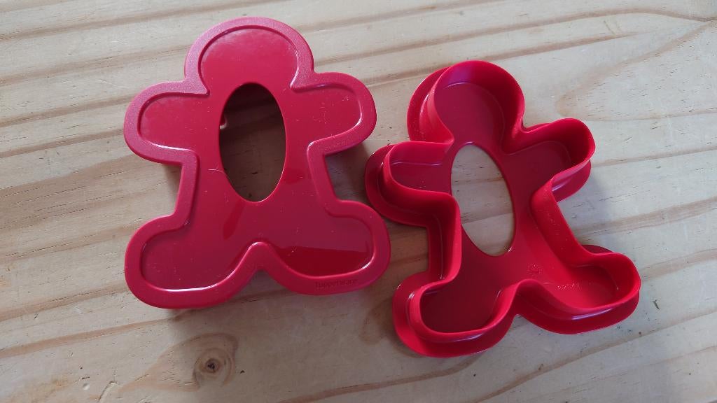 Tupperware koekjesuitsteker peperkoekmannetje Rood NIEUW, Ophalen of Verzenden, Nieuw, Rood, Overige typen