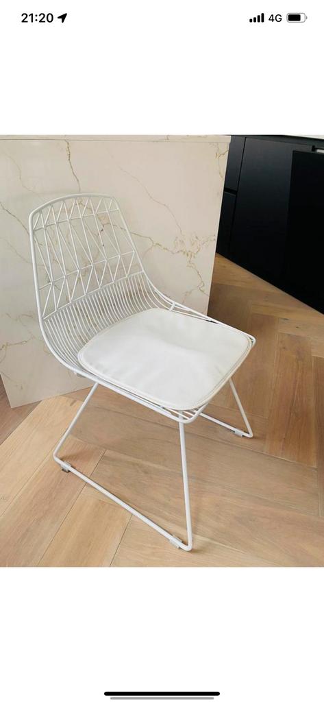Wire chair - draad stoel wit, Huis en Inrichting, Ophalen, Gebruikt, Wit, Metaal