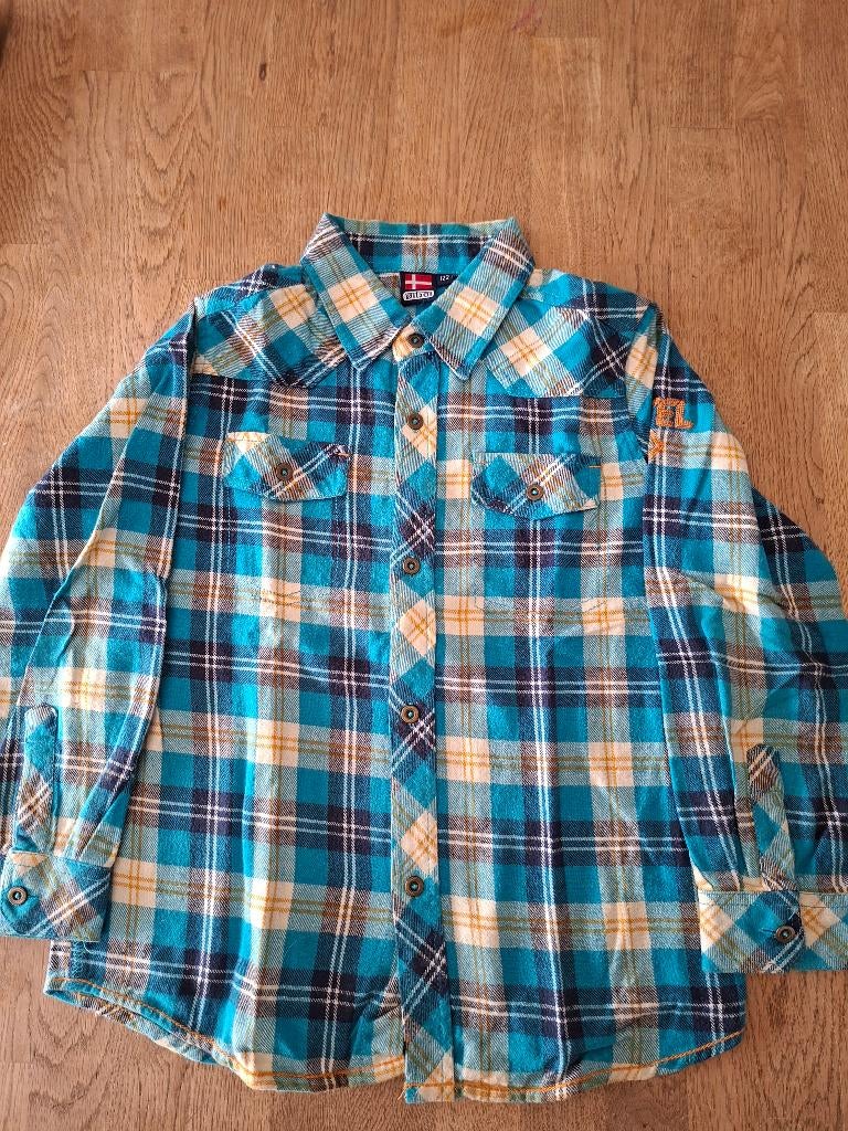 Øiboi flanellen overhemd turquoise geblokt, Anneonline, Steenbergen, Overhemd of Blouse, Ophalen of Verzenden