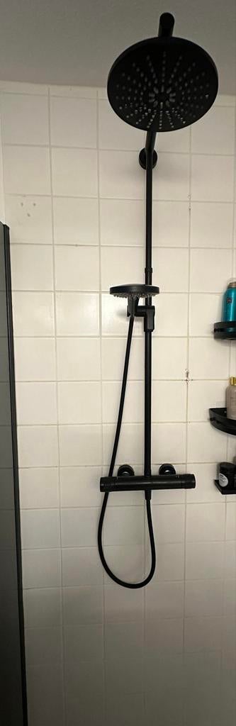 Zwarte regendouche, Ophalen of Verzenden, Gebruikt, Rvs, Douche