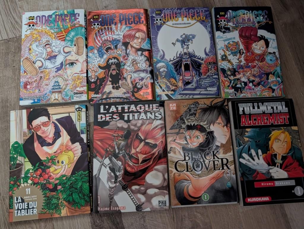 Franstalige manga/strips One Piece, attack on titan, Boeken, Strips | Comics, Meerdere comics, Ophalen of Verzenden, Zo goed als nieuw