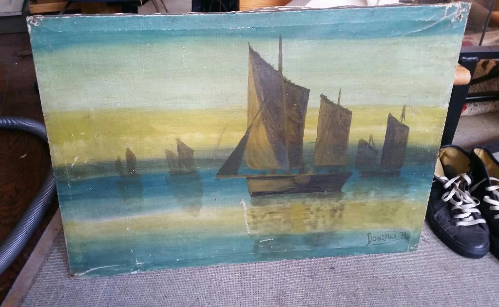 Donzelli, A. "Vissers in de mist". Italy +/- 1900/20, Ophalen