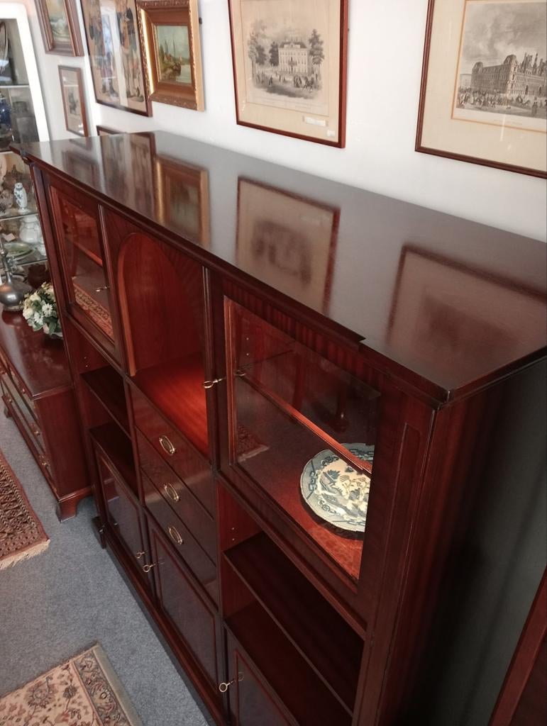 Heldense Vitrine van Mahonie Nieuw, Regency Engels, Heldense Exclusief, 100 tot 150 cm, 100 tot 150 cm, Nieuw