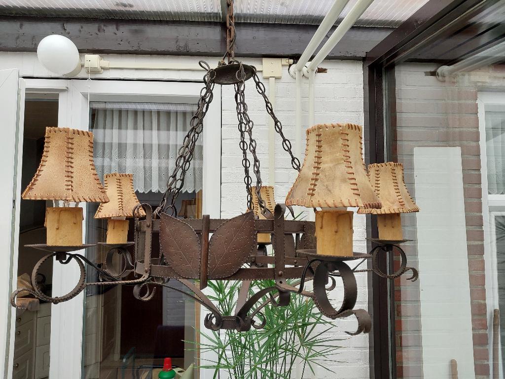 Hanglamp jaren 50, Ophalen, Gebruikt, Metaal, Minder dan 50 cm