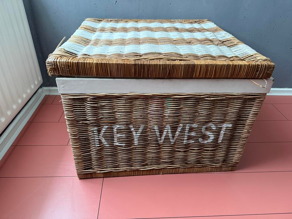 Rivièra Maison Keywest rietenmand, Ophalen, Gebruikt, Overige materialen, Minder dan 50 cm