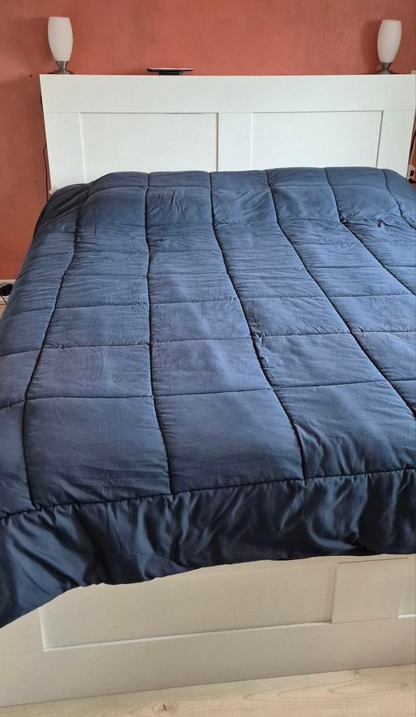 Brimnes bed en hoofdeinde 160x200, Ophalen of Verzenden, Zo goed als nieuw, Tweepersoons