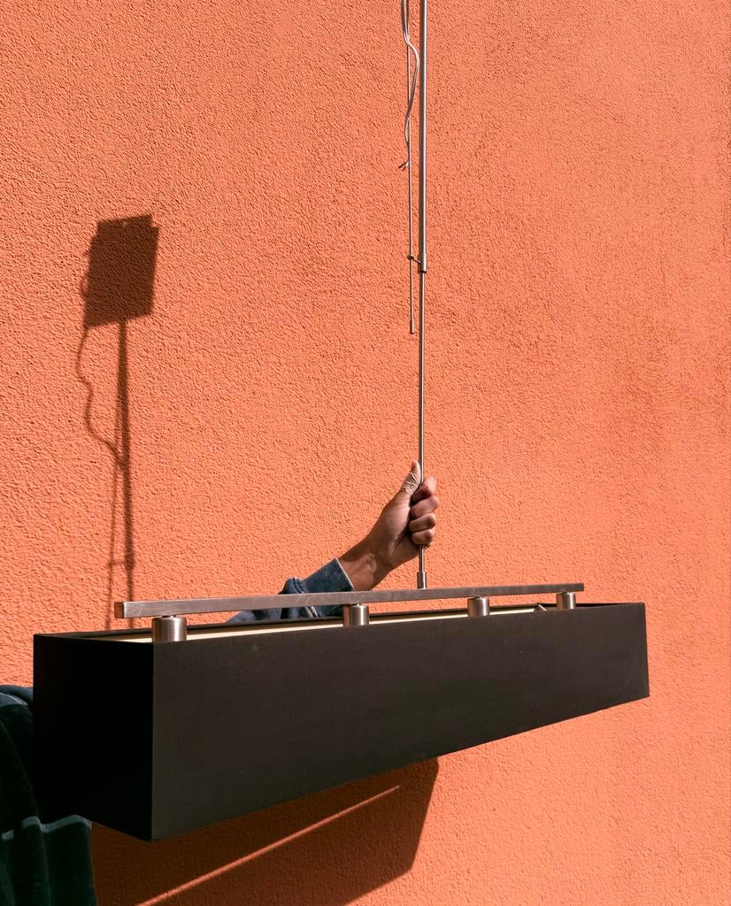 Luxe Zwarte Hanglamp, Ophalen, Zo goed als nieuw, Metaal, Minder dan 50 cm