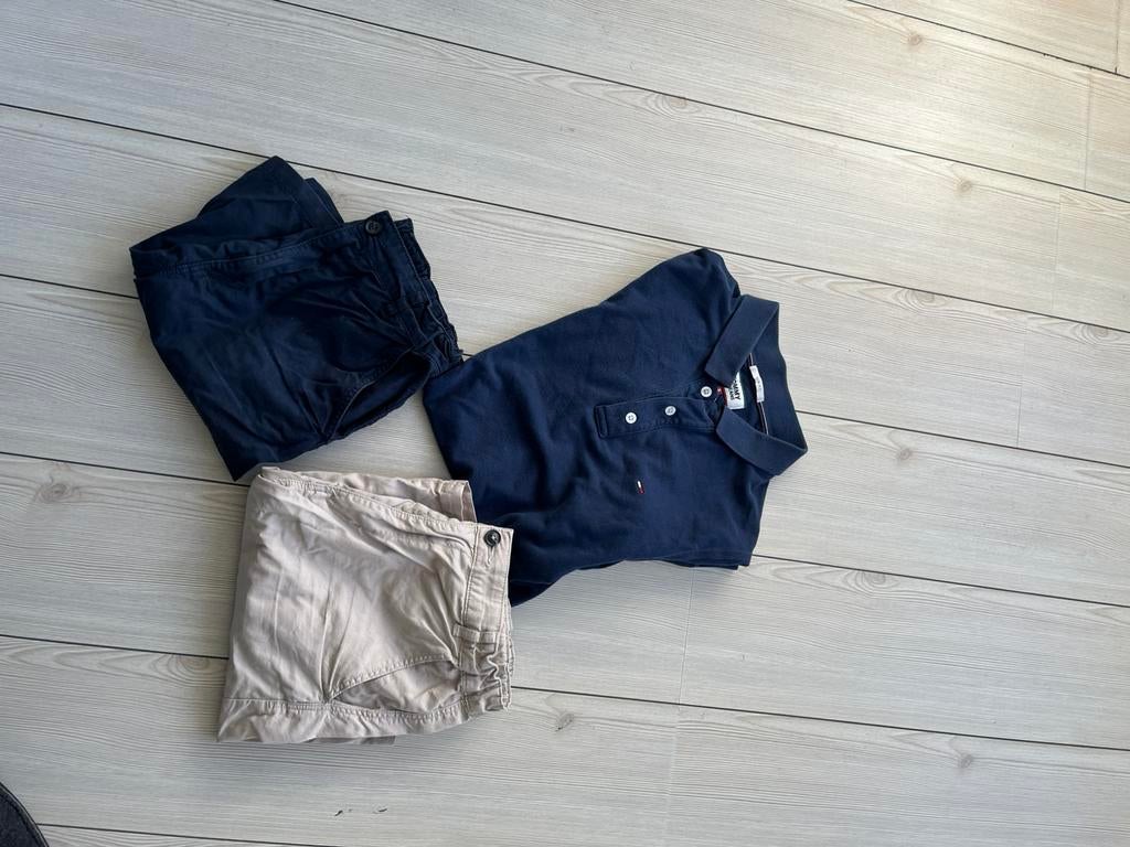 164 170 polo shirt Tommy hilfiger 2 korte broeken jongen, Ophalen of Verzenden, Zo goed als nieuw, Jongen, Broek