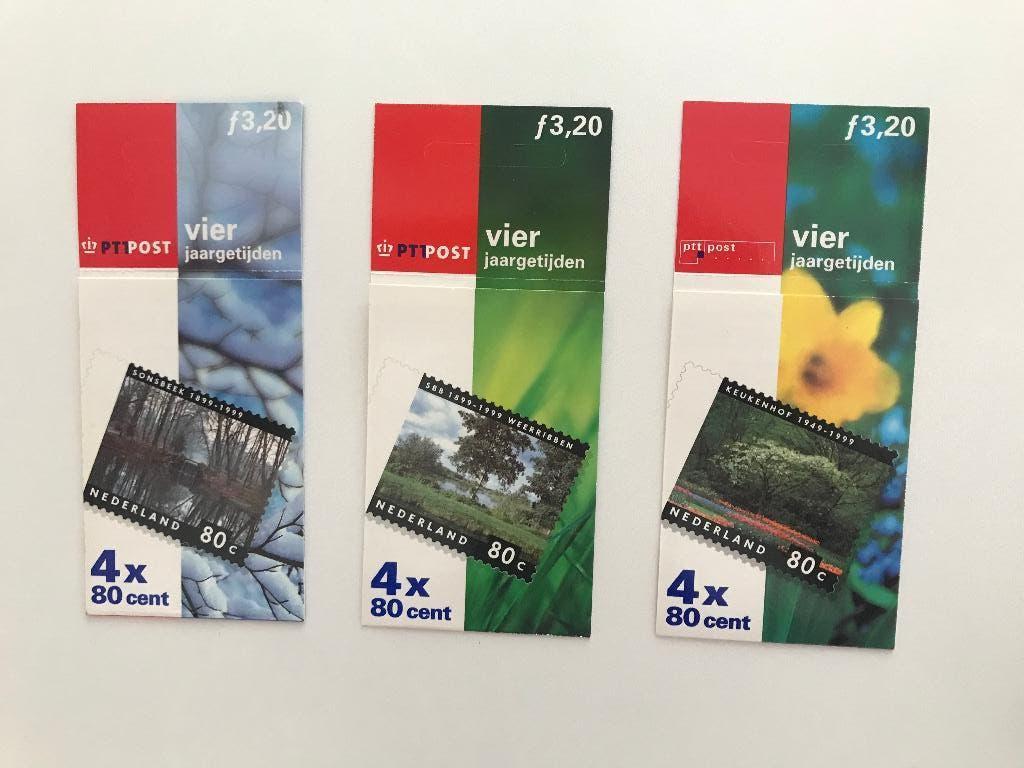 3 verschillende postzegelboekjes vier jaargetijden 1999, Postzegels en Munten, Postzegels | Nederland, Verzenden, Na 1940, Postfris