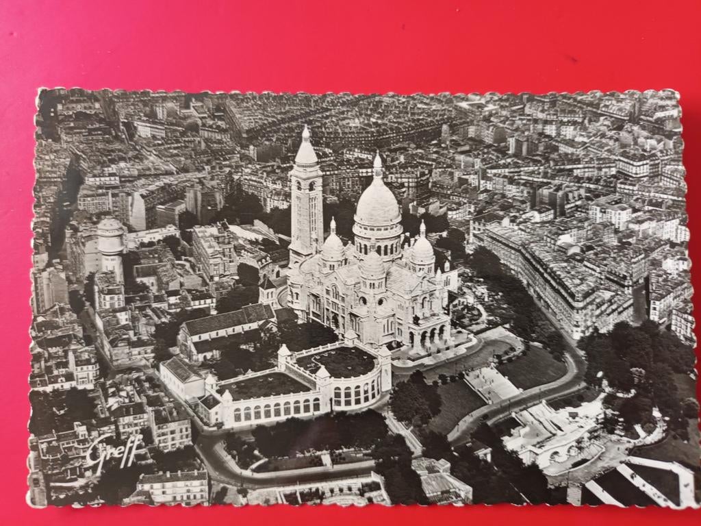 Paris-vue aérienne, Sacré Coeur 1953, Ophalen of Verzenden, 1940 tot 1960, Frankrijk