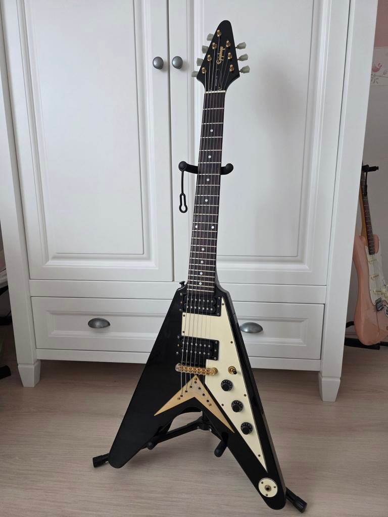 Epiphone Korina Flying V 7-string uit 2000, Muziek en Instrumenten, Snaarinstrumenten | Gitaren | Elektrisch, Ophalen, Gebruikt