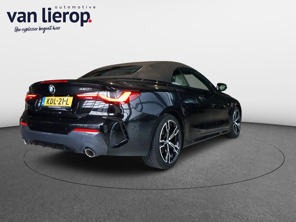 BMW 4-serie Cabrio 420i M-SPORT | LASER | HUD | H&K | 360°, Automaat, 1998 cc, Gebruikt, Zwart