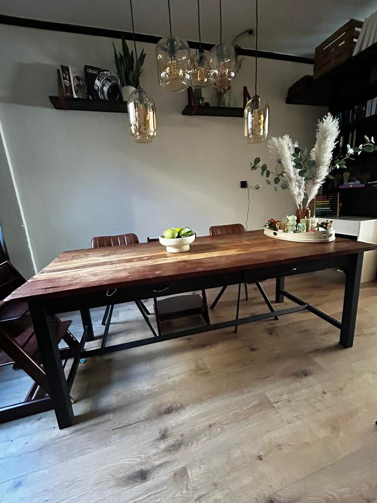 Eettafel 200x90, Huis en Inrichting, Tafels | Eettafels, Ophalen, 200 cm of meer, 50 tot 100 cm, Zo goed als nieuw
