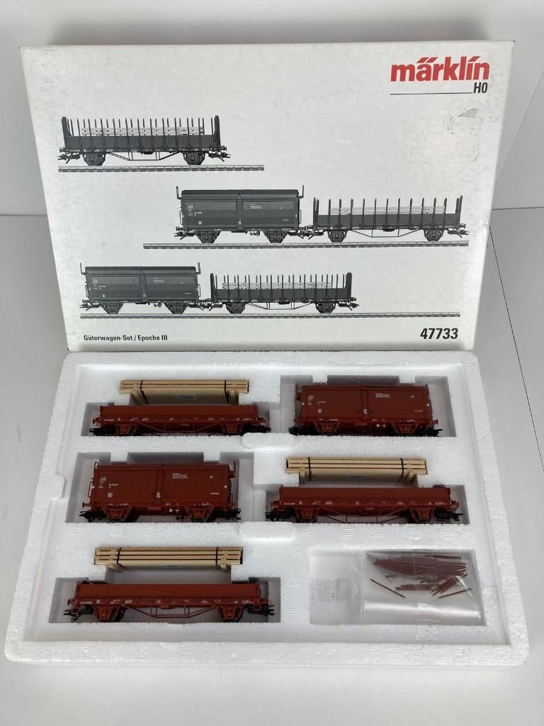 Märklin 47733 - Set 5 Goederenwagons - Rongen/Schuifdak, Wisselstroom, -, -, Ophalen of Verzenden