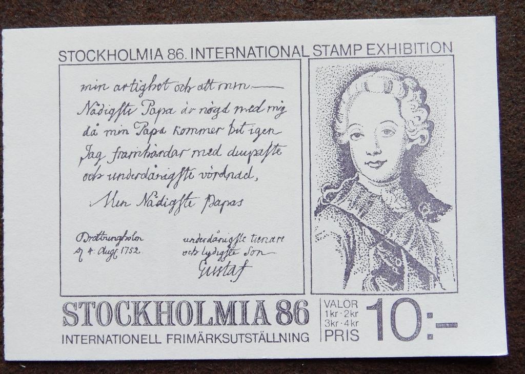 Postzegelboekje Zweden – Stockholmania 86  Handschriften, Ophalen of Verzenden, Zweden, Postfris