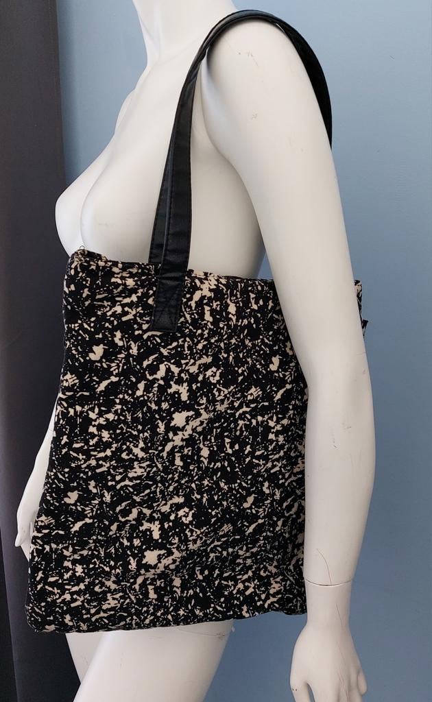 Zwart/witte schoudertas (met rits), Ophalen of Verzenden, Zo goed als nieuw, Zwart