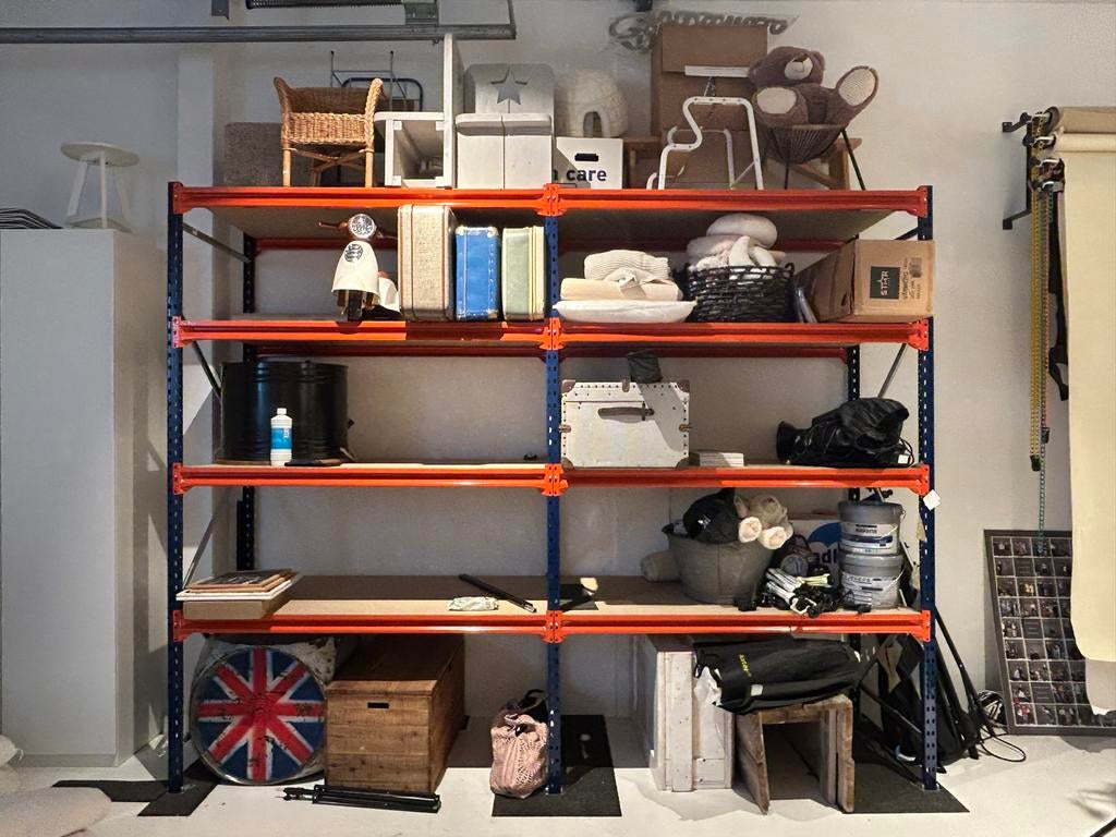 Stevige stellingkast met 8 planken, Ophalen, Zo goed als nieuw