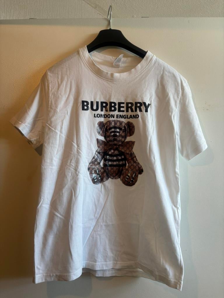Burberry shirt met print S, Verzenden, Zo goed als nieuw, Maat 46 (S) of kleiner, Wit