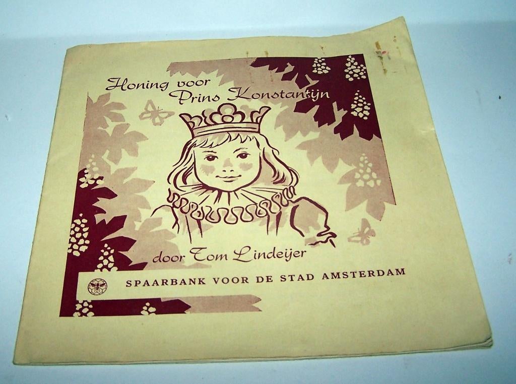Vintage plaatjesalbum, Honing voor Prins Konstantijn. 1959., Ophalen of Verzenden, Zo goed als nieuw, Spaarbank voor de stad Amsterdam