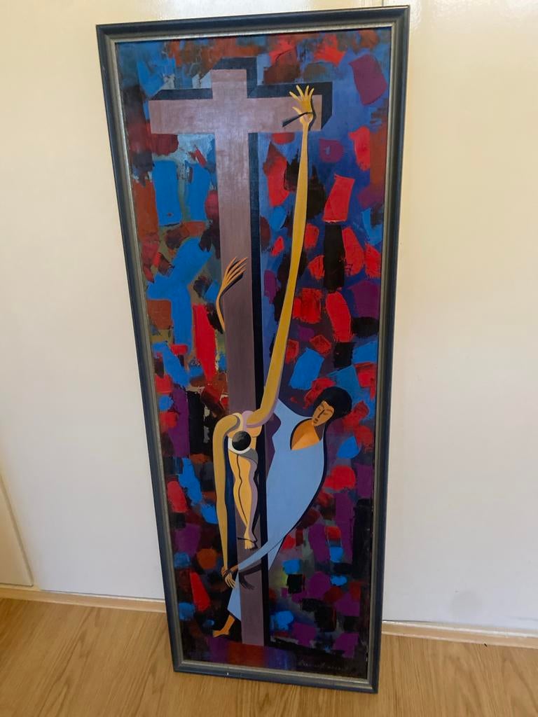 Modern religieus schilderij - Pieta, Ophalen