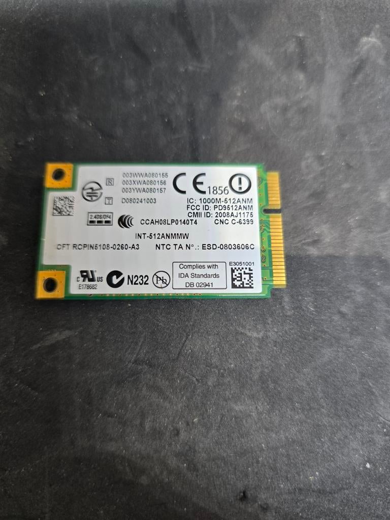 Intel Centrino Advanced-N 6200 WiFi Kaart (INT-512ANMMW), Ophalen of Verzenden, Gebruikt, Intern, Intel