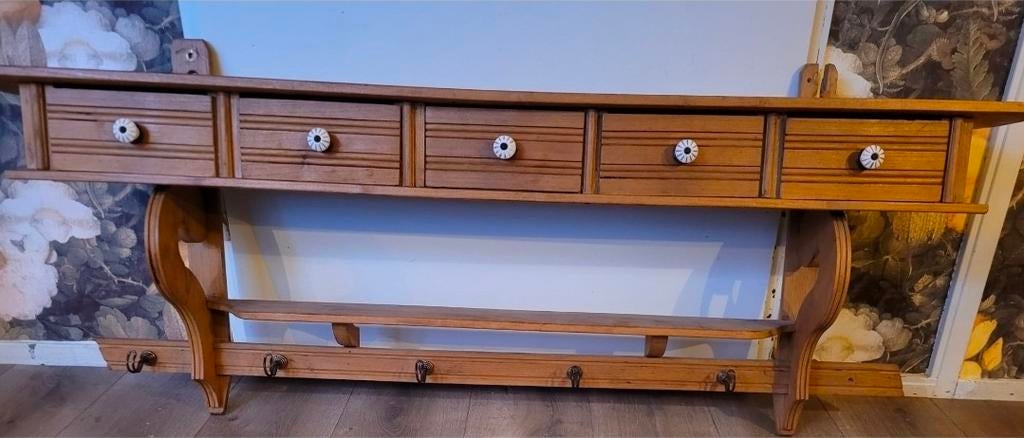 Brocante kapstok/ regaal, Huis en Inrichting, Woonaccessoires | Kapstokken, Gebruikt, Minder dan 100 cm, Hout, Ophalen