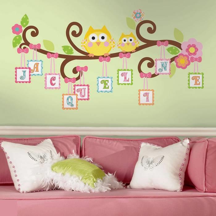 Naam muursticker, babykamer, Scroll Tree Letter Branch, boom, Verzenden, Nieuw