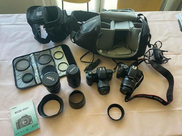 Canon EOS Camera Set: 2x Camera's, Lenzen & Tas, Ophalen, Gebruikt, Spiegelreflex, Canon