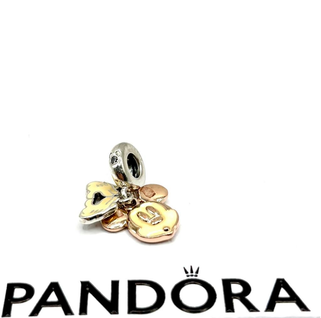 Aparte bedel Pandora origineel dubbel hangend Disney, Sieraden, Tassen en Uiterlijk, Bedels, Verzenden, Zo goed als nieuw, Zilver