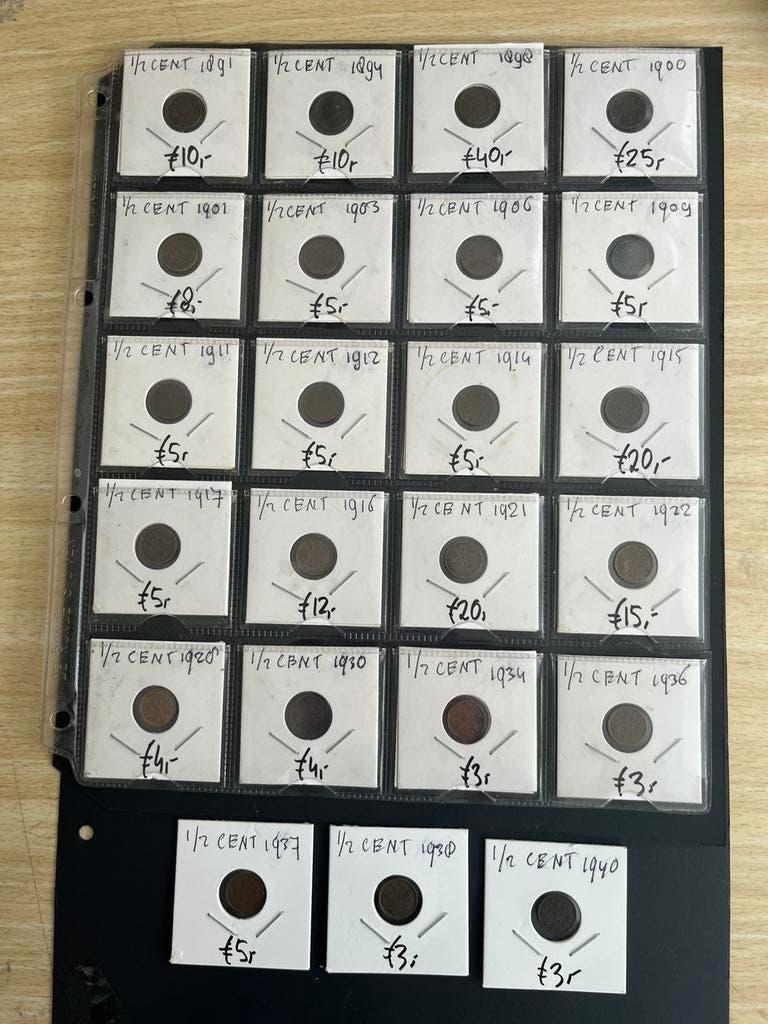 WILHELMINA NETTE COMPLETE SERIE ½ SENTEN 1891-1940, Verzenden, Koningin Wilhelmina, Setje