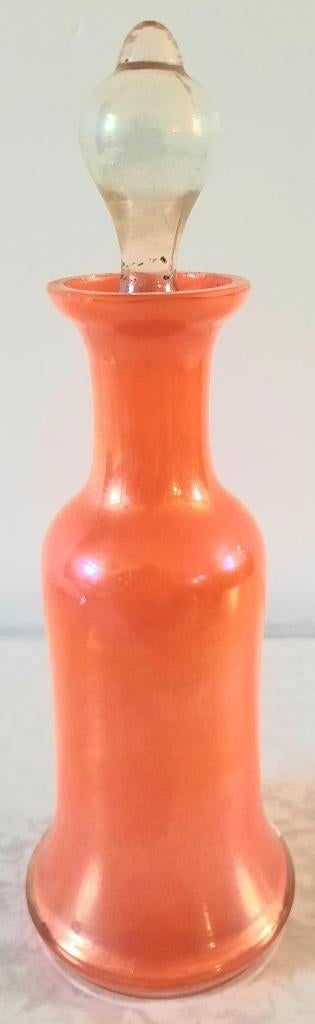 Antiek oranje glazen loetz karafje,parfum flesje,, Antiek en Kunst, Ophalen of Verzenden