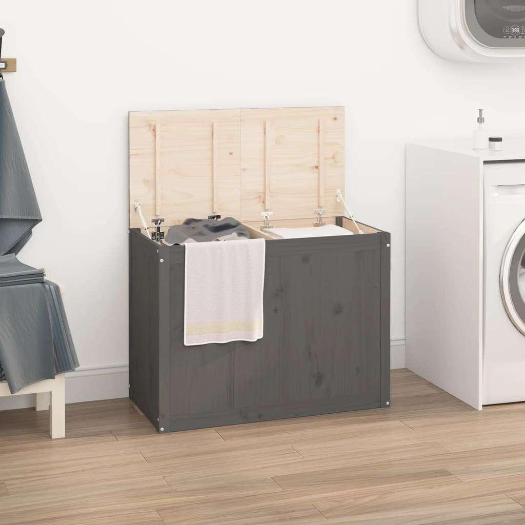 Wasmand waskorf 88,5x44x66 grenenhout grijs GRATIS BEZORGD!, Verzenden, Overige typen, Nieuw, Nvt