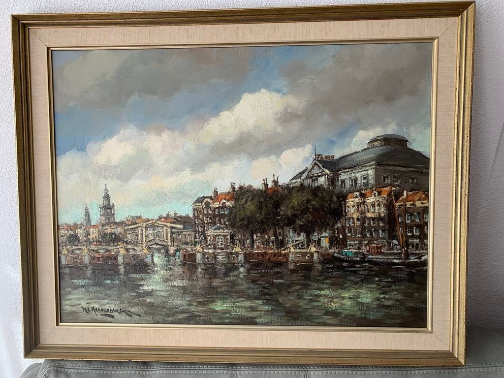 Schilderij H.C. Kranenburg - Amsterdam/Amstel/Carre, Ophalen of Verzenden