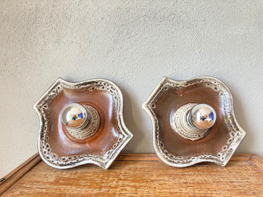 Paar vintage fat lava muurlampen, Niet ingevuld, Overige materialen, Gebruikt, Brustalistisch