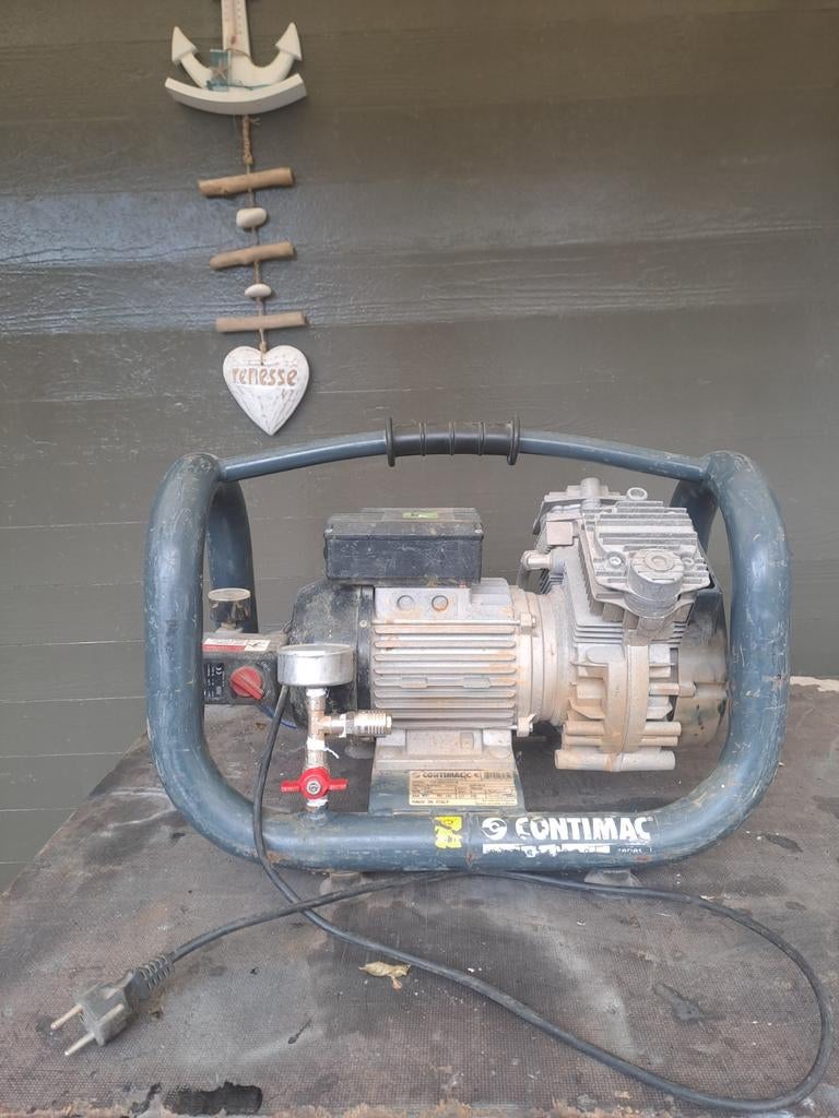 Compressor 2 cilinder contimac, Ophalen, Gebruikt, 200 tot 400 liter/min, Minder dan 6 bar