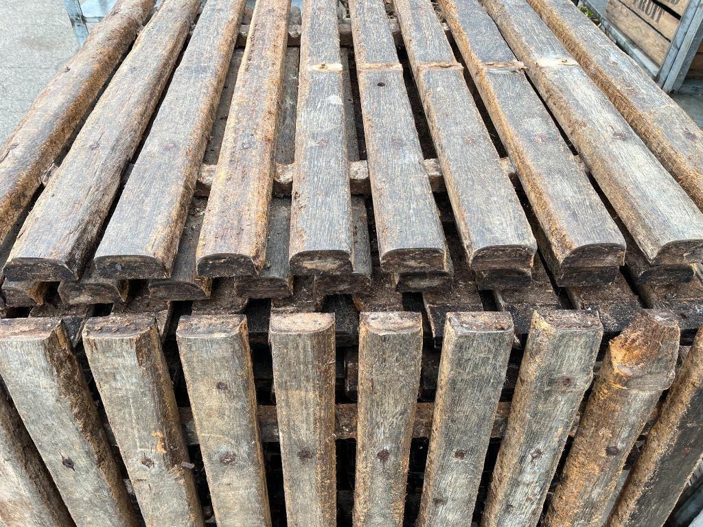 Tuinhek , weideafscheiding hardhout, stalroosters Azobe hout, Ophalen, Gebruikt, Hout, Tuinhek