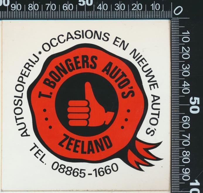 Sticker: Bongers Autos - Zeeland, Ophalen of Verzenden, Zo goed als nieuw, Auto of Motor