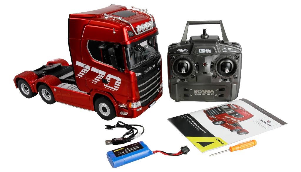 Huina Scania 770 S Truck Unit 6x4 1:18 Rood, Elektro, Nieuw, Ophalen of Verzenden, Auto onroad