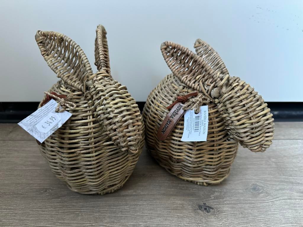 Rivièra Maison rotan konijntjes/paashaasjes (nieuw), Ophalen of Verzenden, Nieuw, Wanddecoratie