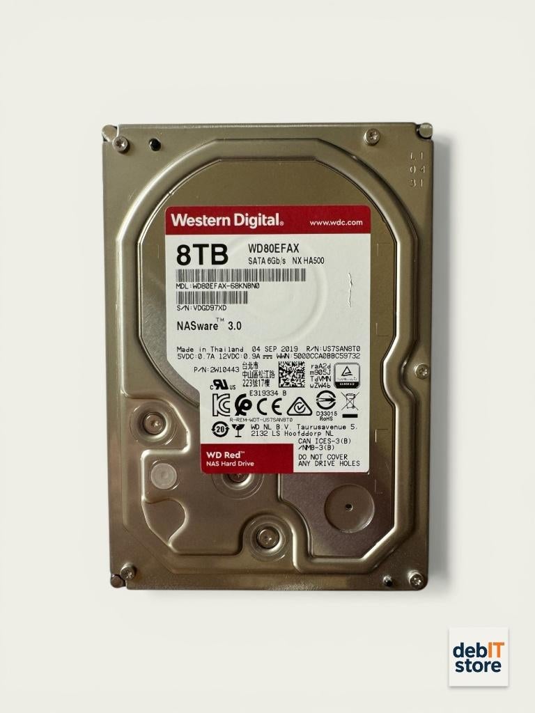 WD Red 8tb NAS HDD - WD80EFAX, Computers en Software, Harde schijven, Gebruikt, Server, HDD, SATA, Ophalen of Verzenden