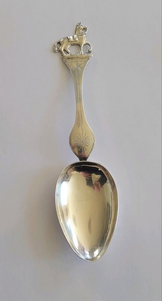 Zilveren geboortelepel uit 1847, Antiek en Kunst, Ophalen of Verzenden, Zilver