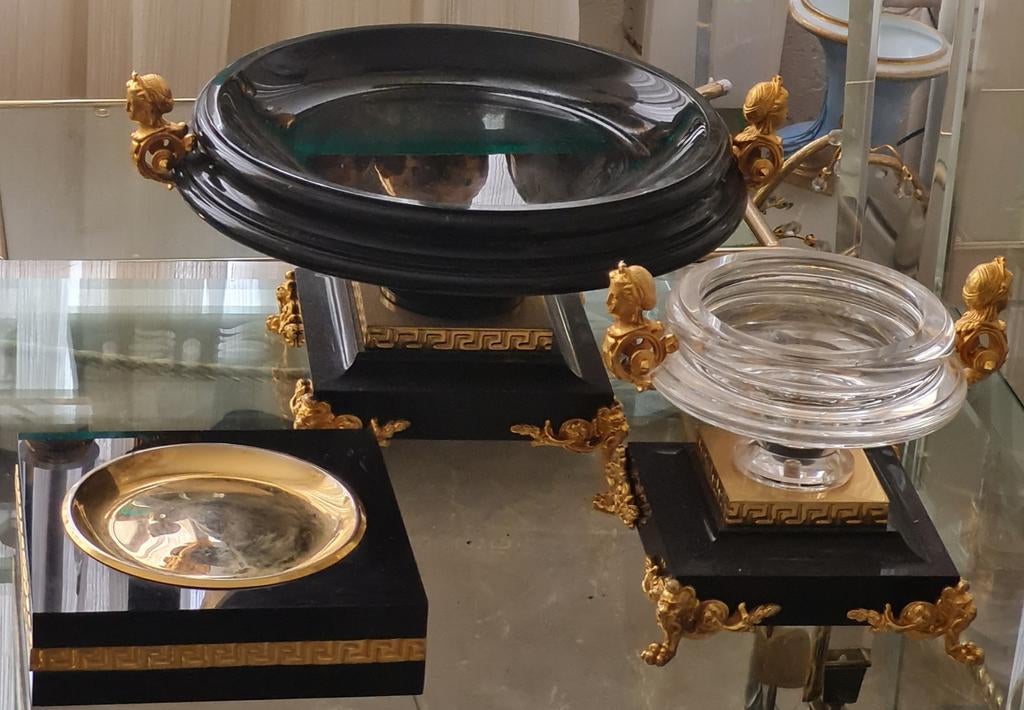 Versace Barroco tafelset plexiglas bladgoud, Ophalen of Verzenden