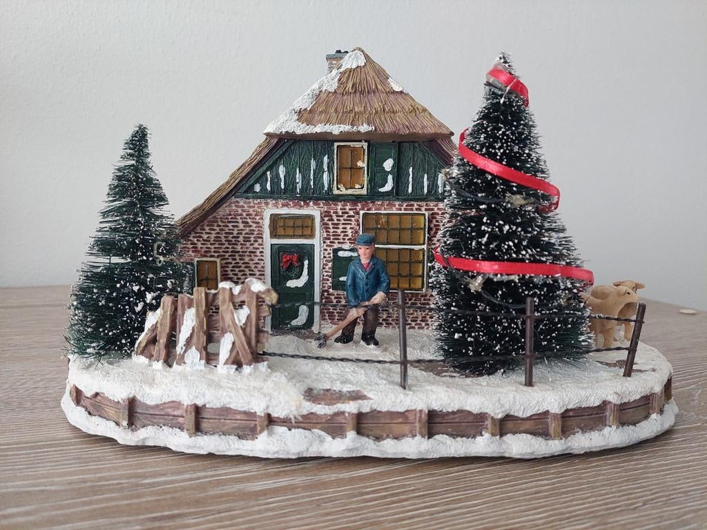 Kerstdorp: Boerderij met verlichting, Ophalen, Zo goed als nieuw