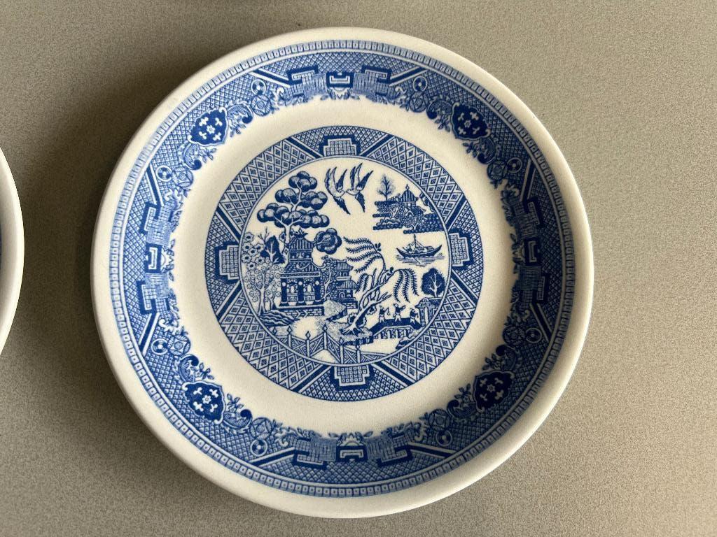 Vintage gebaksbordjes China Town Italy 6 stuks, Ophalen