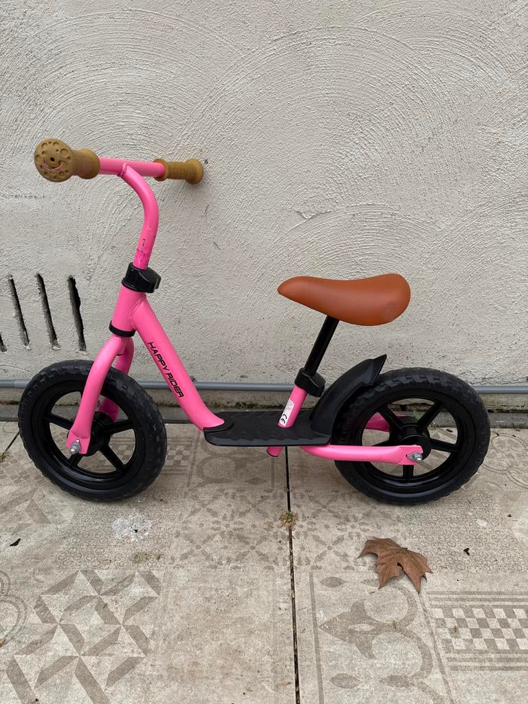 Roze Happy Rider Loopfiets voor Kinderen, Ophalen of Verzenden, Gebruikt, Loopfiets