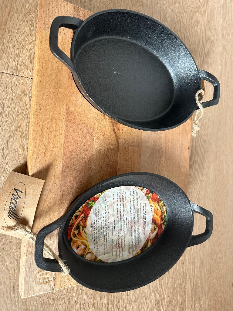 Nieuwe Vocelli gietijzeren pannen set, Ophalen, Nieuw, Gietijzer, Koekenpan of Braadpan