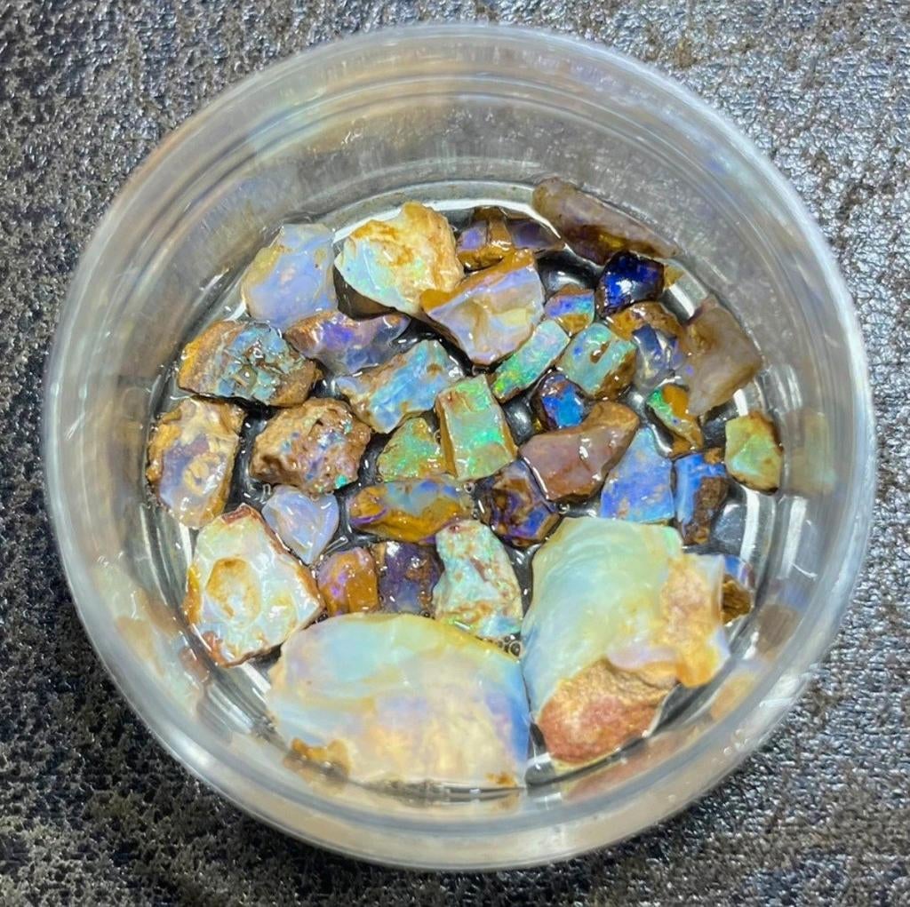 Set opalen Australië opaal edelsteen mineraal natuursteen, Ophalen of Verzenden