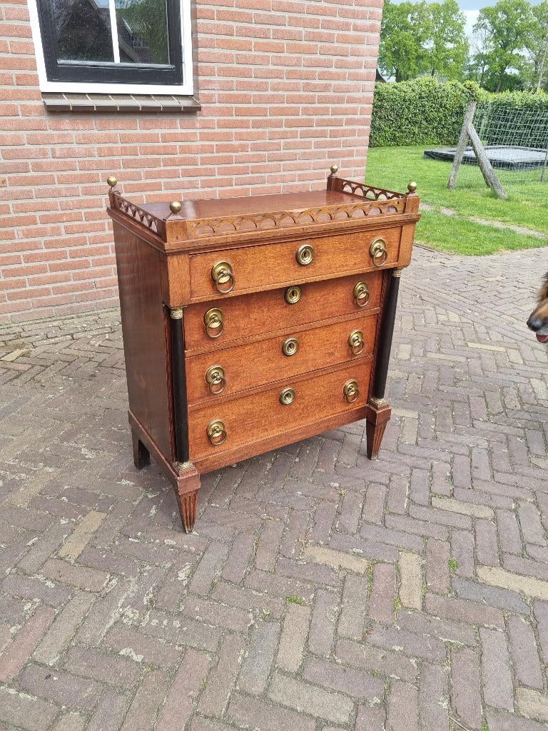 Antieke Eiken Empire Vier Laden Commode, Antiek en Kunst, Ophalen